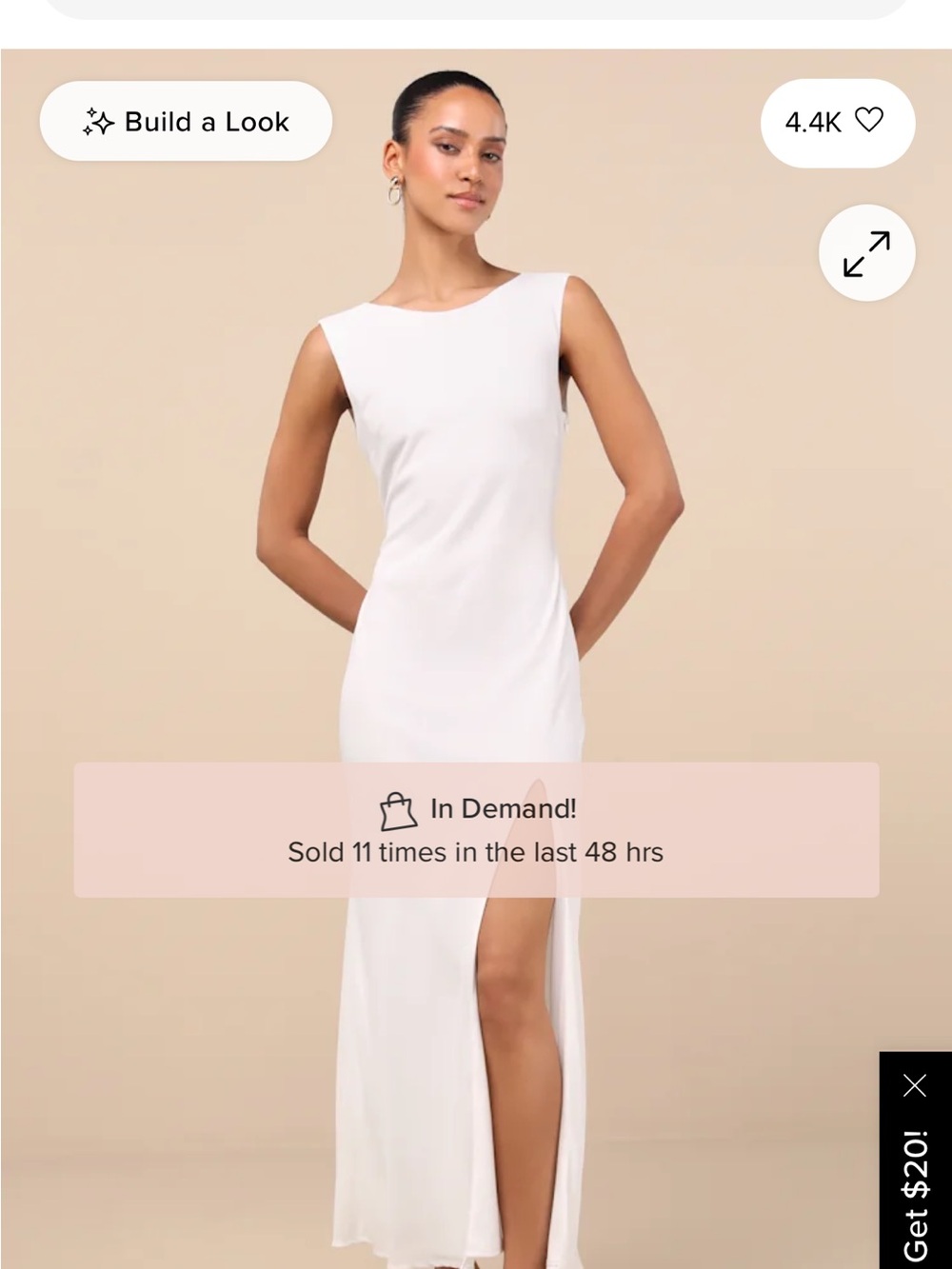 Lulu's White Sleeveless Maxi Dress with High Side Slit